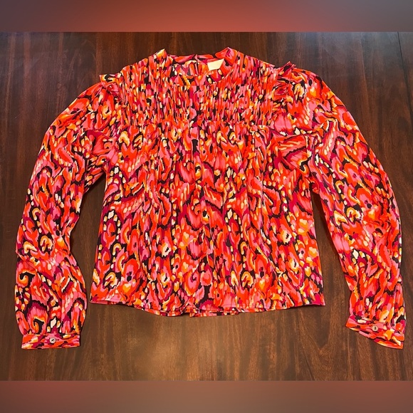 Pinch Printed Pintuck Top - M - Picture 3 of 8